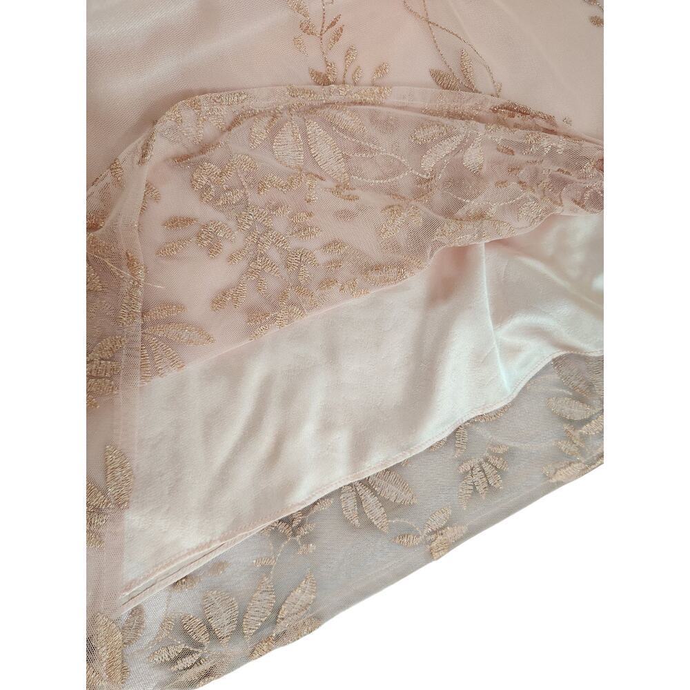 Tahari Arthur S. Levine ASL dress sz 14 pink metallic embroider sheer lined - Picture 12 of 16